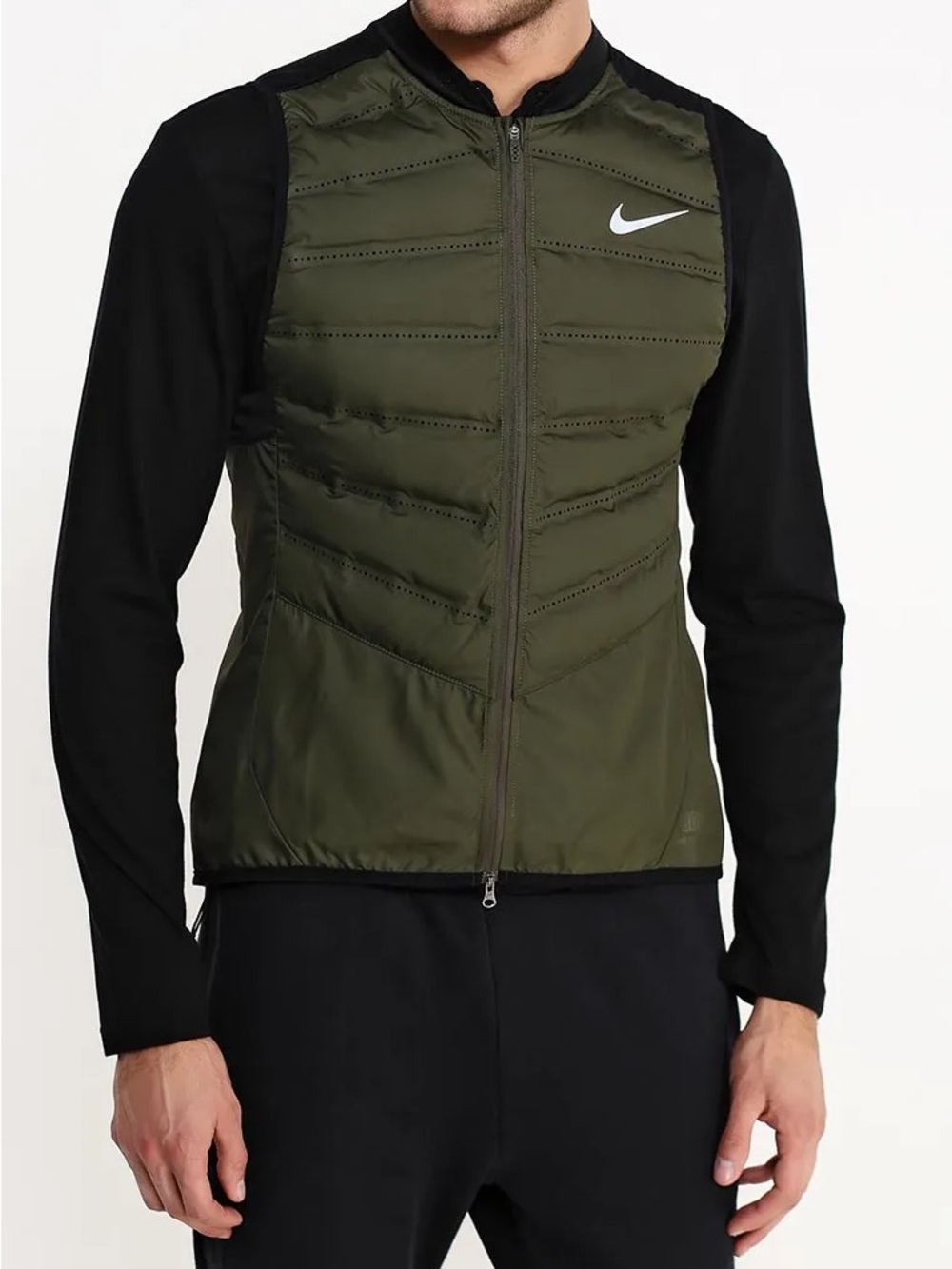 Nike Olive Green and Black Performance Puffer Jacket